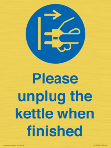 Please unplug the kettle when finished